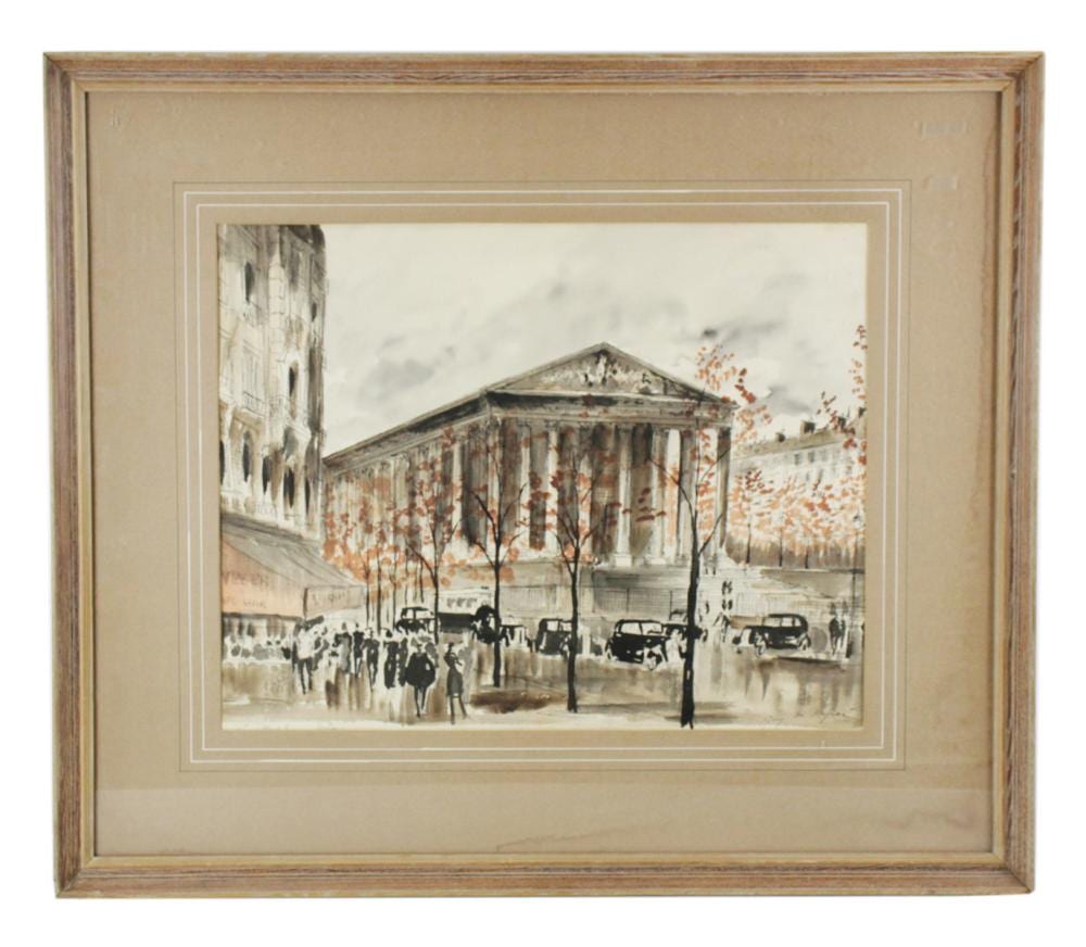 guy de neyrac place de la madeleine watercolor · Kaminski Auctions · 2024-12-01 Guy de Neyrac comparable auction result: guy de neyrac place de la madeleine watercolor