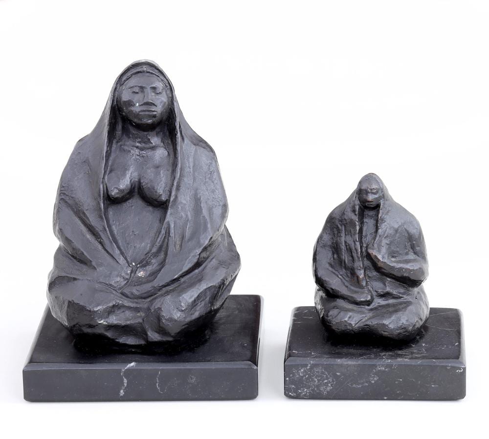 jorge luis cuevas mexican 1922 unknown group of 2 seated female figures 1980s bronze with black patina · South Bay Auctions Inc · 2024-12-04 Jorge Luis Cuevas comparable auction result: jorge luis cuevas mexican 1922 unknown group of 2 seated female figures 1980s bronze with black patina