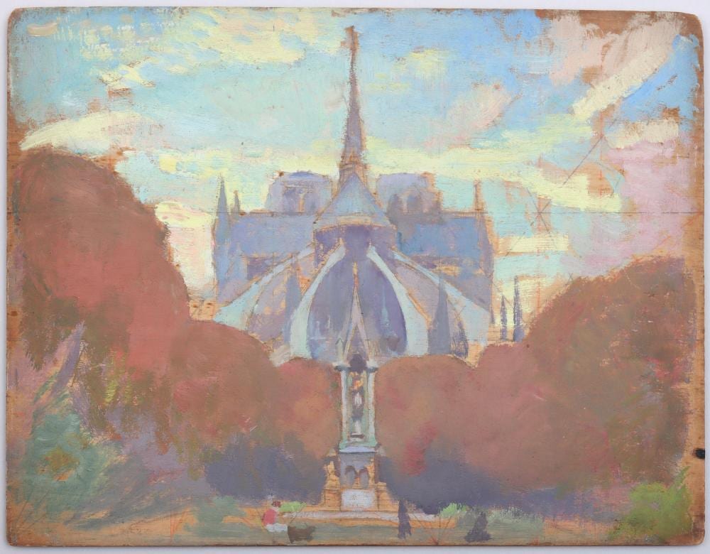 Elisha Kent Kane Wetherill comparable auction result: elisha kent kane wetherill american 1874 1929 notre dame de paris oil on panel