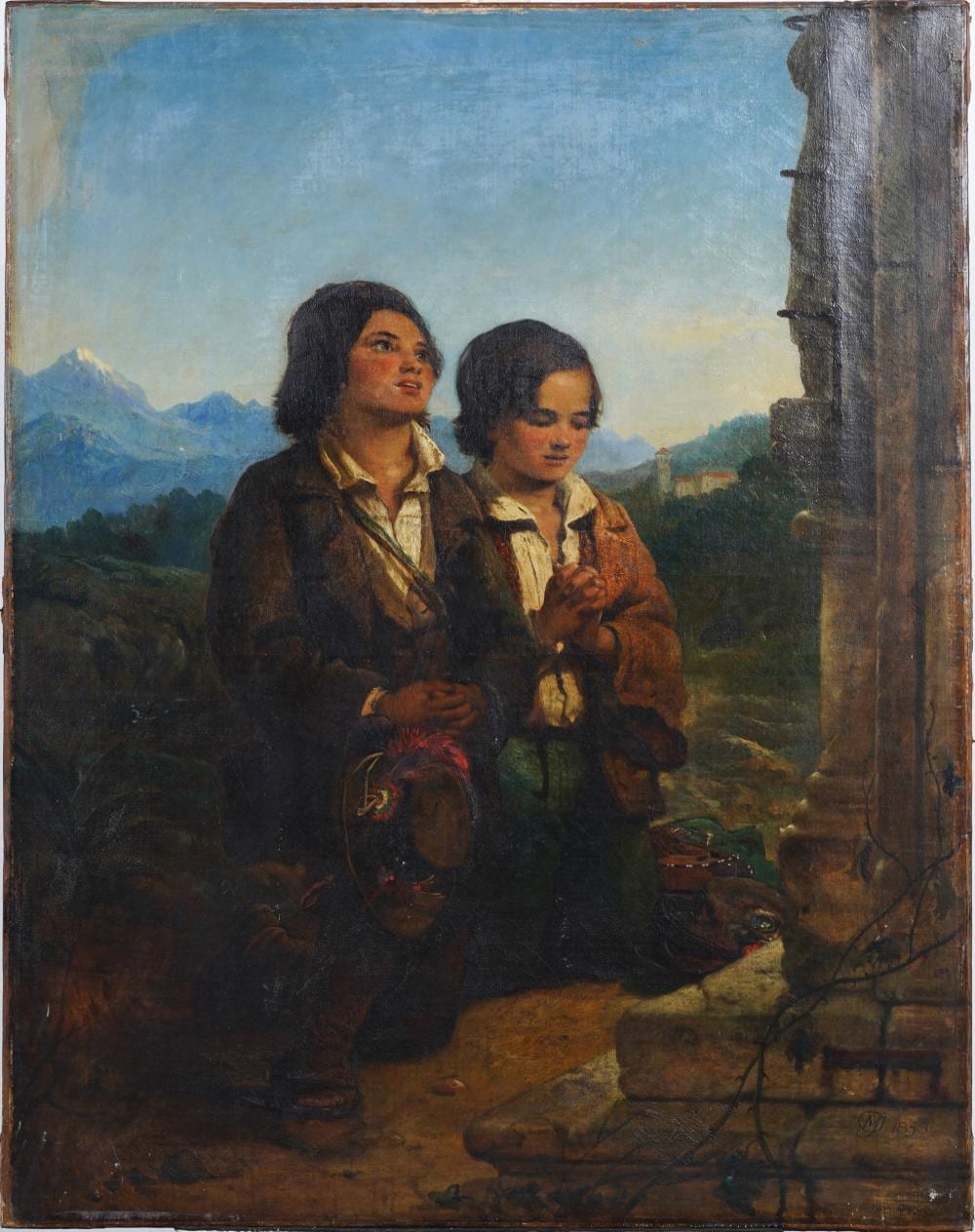 Thomas Musgrave Joy comparable auction result: thomas musgrave joy 1812 1866 antique english signed young men large original portrait painting