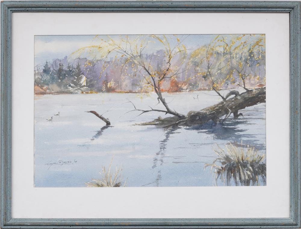 Wayne Lambert Davis comparable auction result: wayne lambert davis 1904 1988 large connecticut impressionist landscape painting