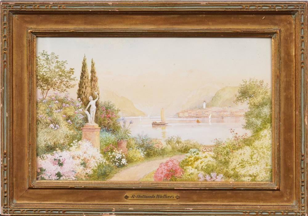 robert hollands walker 1852 1920 antique english garden nicely framed watercolor painting · Curated Gallery Auctions · 2024-12-08 Robert Hollands Walker comparable auction result: robert hollands walker 1852 1920 antique english garden nicely framed watercolor painting