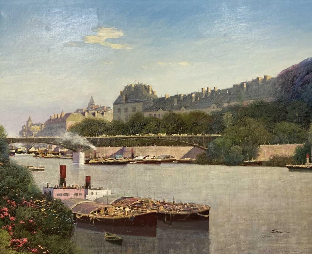 Law Kwok Keung comparable auction result: law kwok keung b 1954 left bank oil on canvas