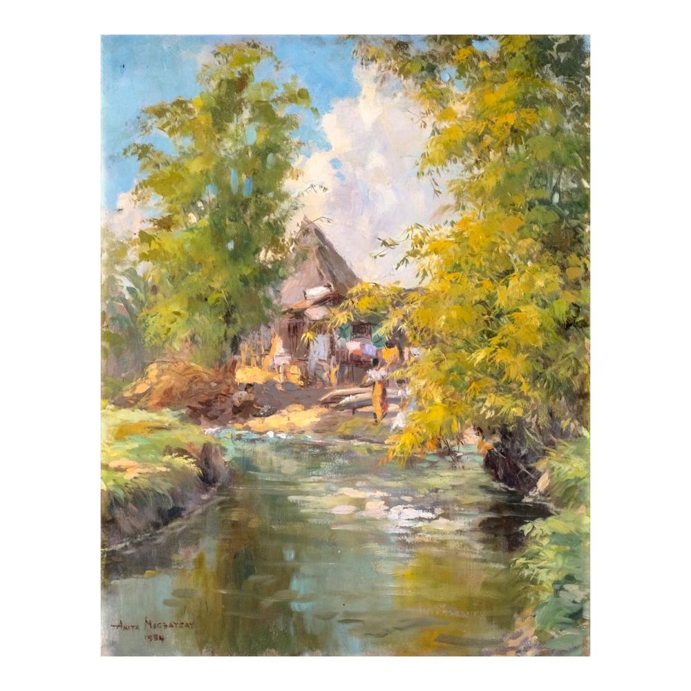 Anita Magsaysay-Ho (1914 - 2012) - Lavanderas by the Stream comparable sale