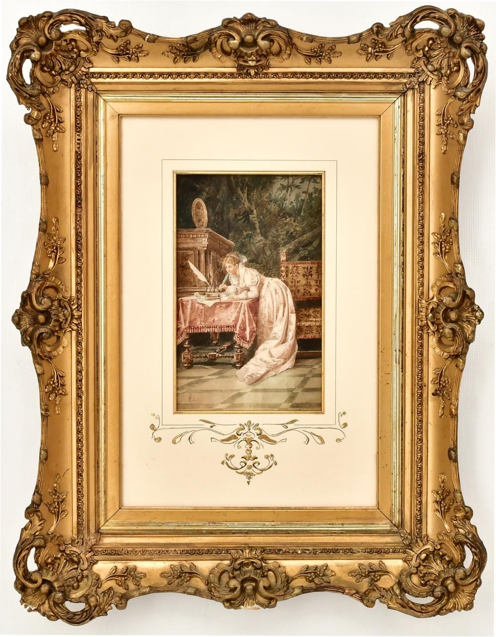 Aurelio Roberti comparable auction result: aurelio roberti italian 1842 1915 interior scene of a woman writing
