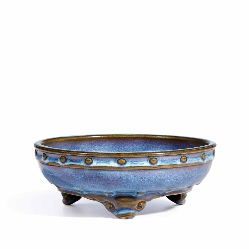 A fine and brilliantly splashed lavender-glazed Junyao narcissus bowl, Early Ming dynasty comparable sale