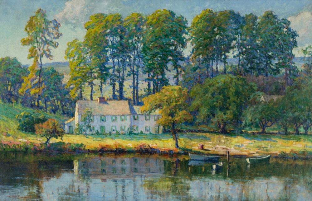 Harriet Randall Lumis comparable auction result: harriet randall lumis american 1870 1953 house on a lake