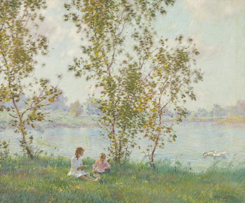 Edward Dufner comparable auction result: edward dufner american 1872 1957 edge of the lake