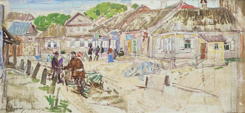 Leon Gaspard comparable auction result: leon gaspard american russian 1882 1964 peasant houses 4 1911