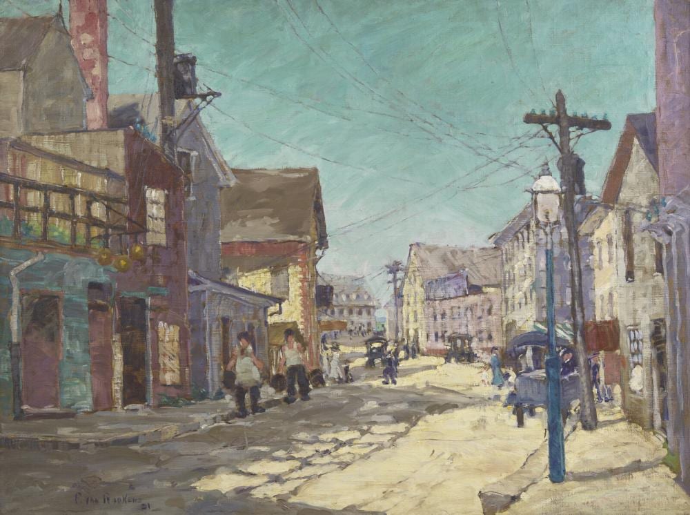 Paulette van Roekens comparable auction result: paulette van roekens american 1895 1988 old whaling wharf newport rhode island 1921