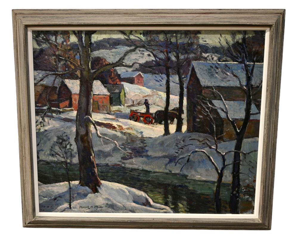 Frank Harmon Myers comparable auction result: frank harmon myers 1899 1956 oh ca oil maine snowscape