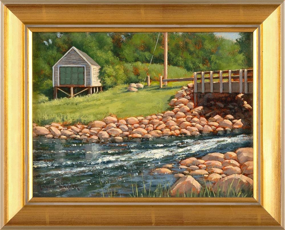 Lance Walker comparable auction result: lance walker massachusetts contemporary keveny lane boathouse oil on panel 6 x 8 framed 8 x 10
