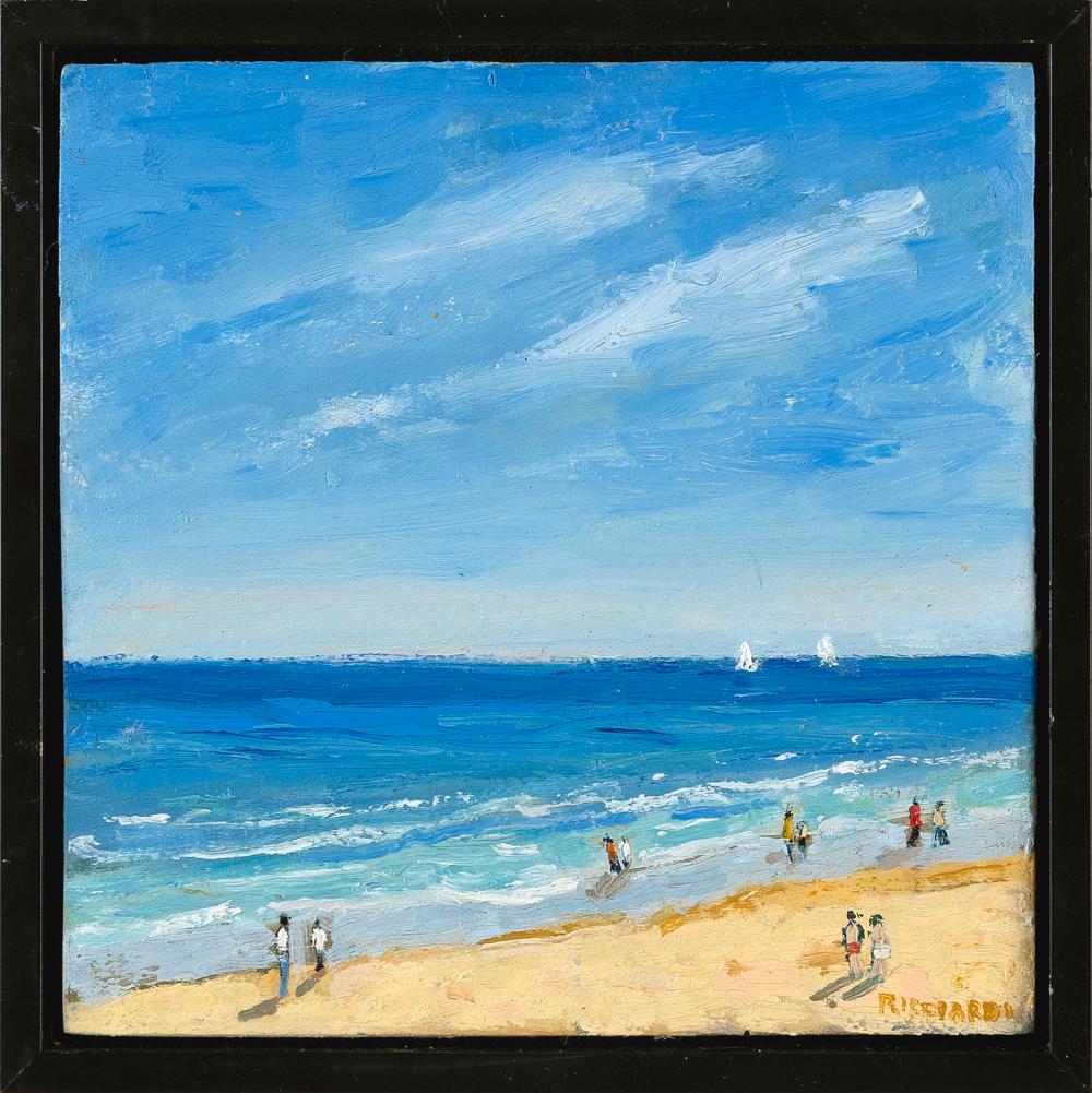 John A. Ricciardi comparable auction result: john a ricciardi massachusetts 1943 dowses dowses beach osterville massachusetts acrylic on canvas 8 x 8 framed 9 x 9