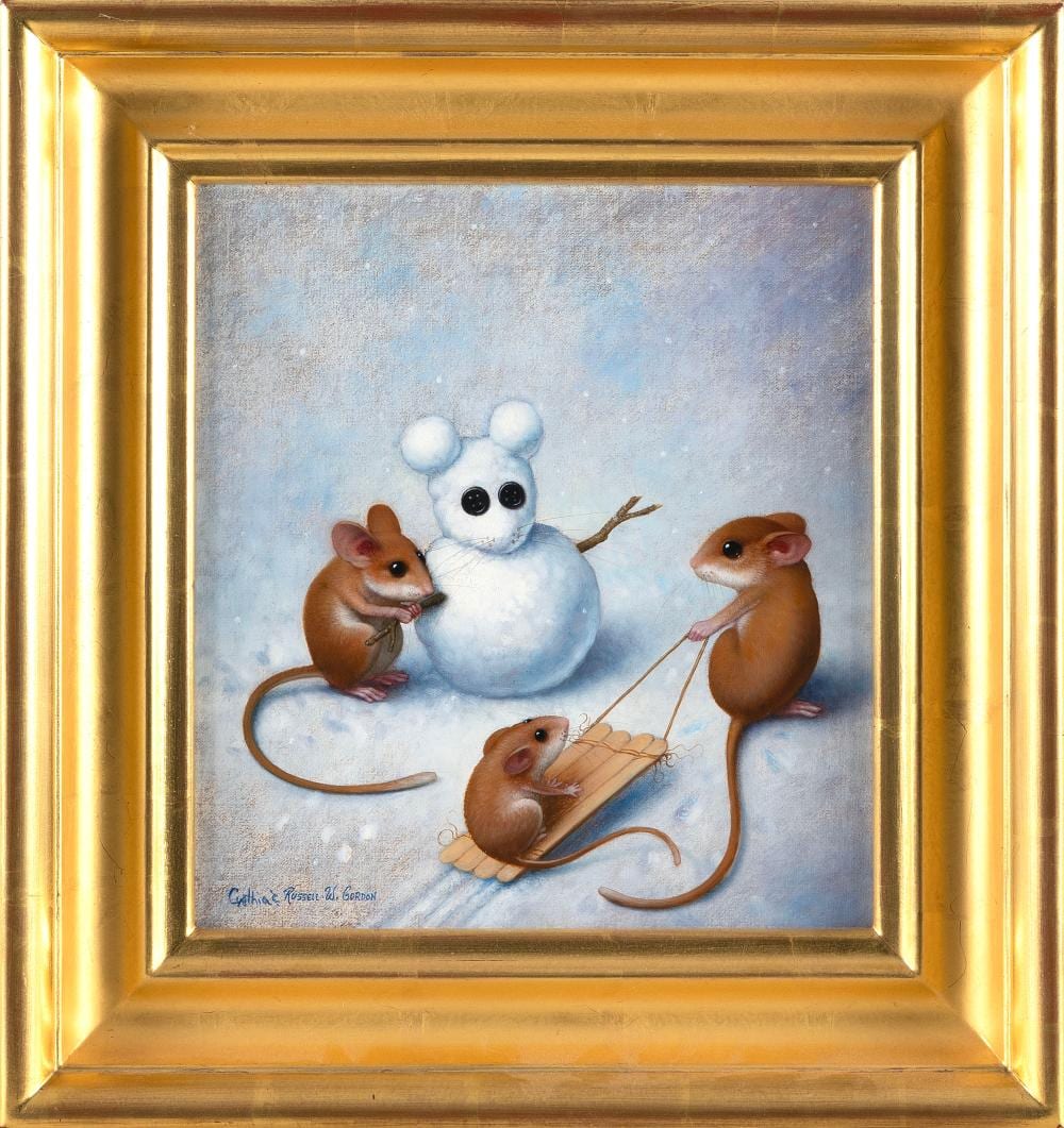 Russell (1968) Gordon comparable auction result: russell w gordon new york 1968 winter games oil on canvas 10 x 11 framed 16 x 15
