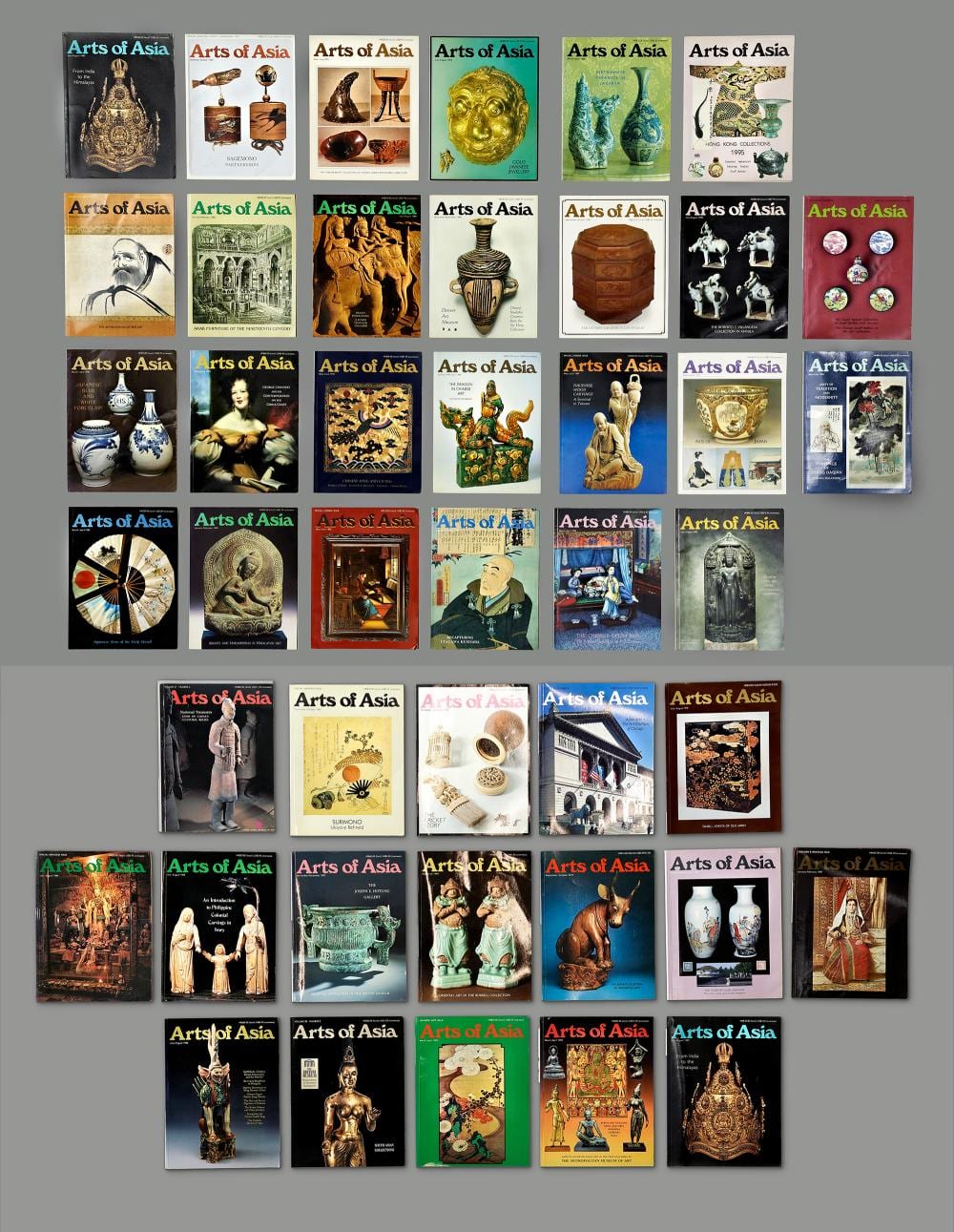 A COLLECTION OF FOURTY THREE 'ARTS OF ASIA' MAGAZINES sold by Oriental Art Auctions, lot 82 — auction record photograph