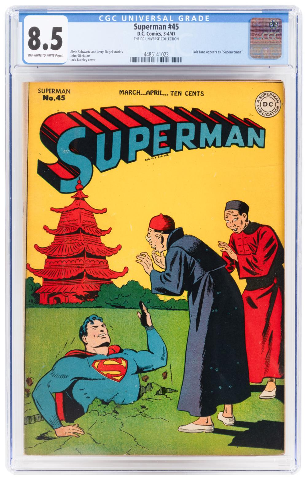 Lois Lane comparable auction result: superman 45 cgc 8 5 lois lane as superwoman