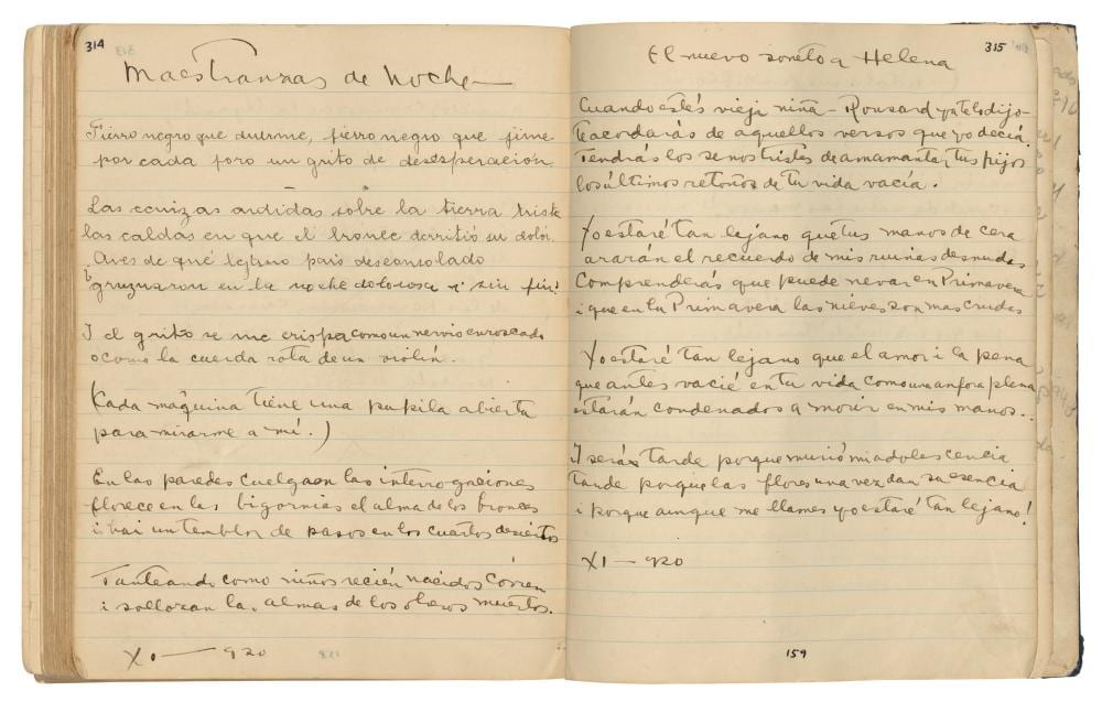 pablo neruda 1904 1973 the cuadernos de temuco three autograph manusc · Christie's · 2024-12-11 Pablo Neruda comparable auction result: pablo neruda 1904 1973 the cuadernos de temuco three autograph manusc