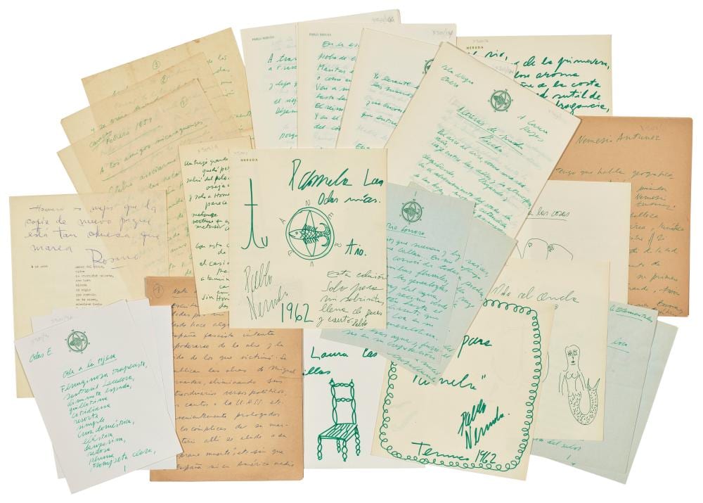 pablo neruda 1904 1973 collection of autograph and typescript poems pro · Christie's · 2024-12-11 Pablo Neruda comparable auction result: pablo neruda 1904 1973 collection of autograph and typescript poems pro