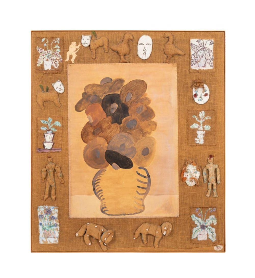 Margaret Israel comparable auction result: margaret israel enfantines 1 framed mm burlap