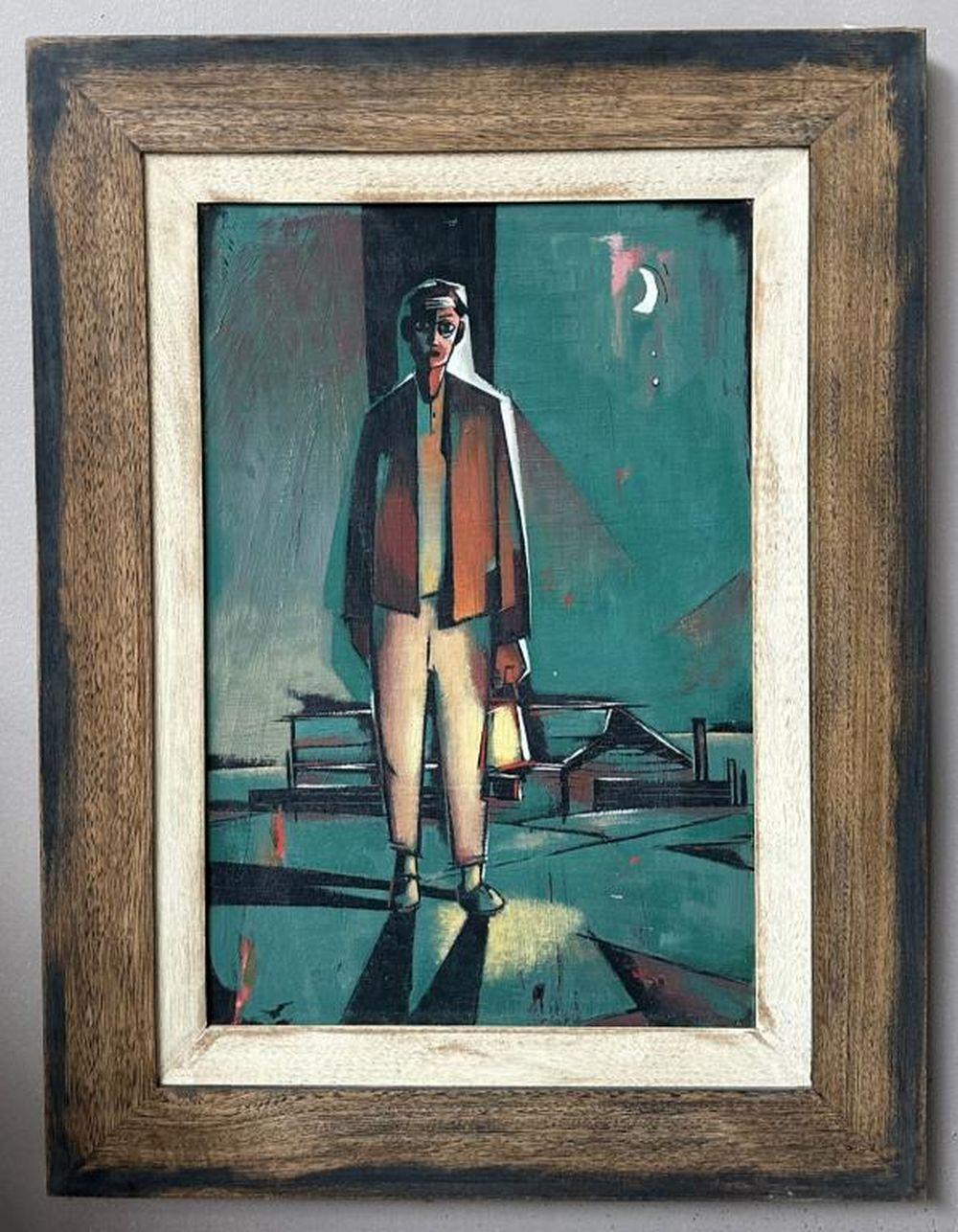 Max Dimmack comparable auction result: max dimmack man with oil lantern on board