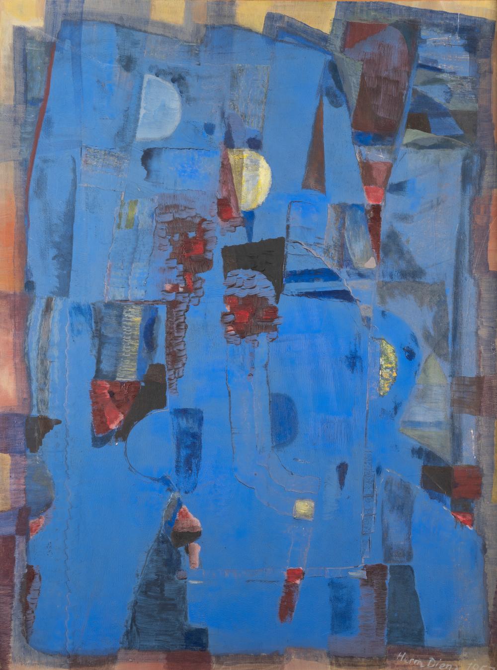 Hermanus (1836) Koekkoek comparable auction result: herm hermann dienz komposition in blau 1957