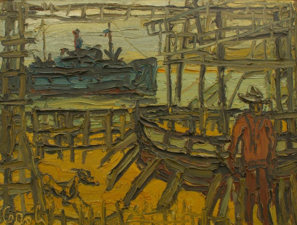 Carlo Caroli comparable auction result: carlo caroli napoli 1920 anzio 2008 uomo in riva al mare con barche