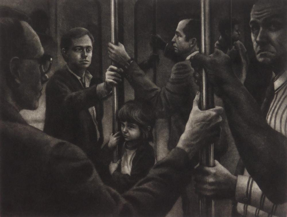 Arthur Werger comparable auction result: art werger american 1955 mezzotint