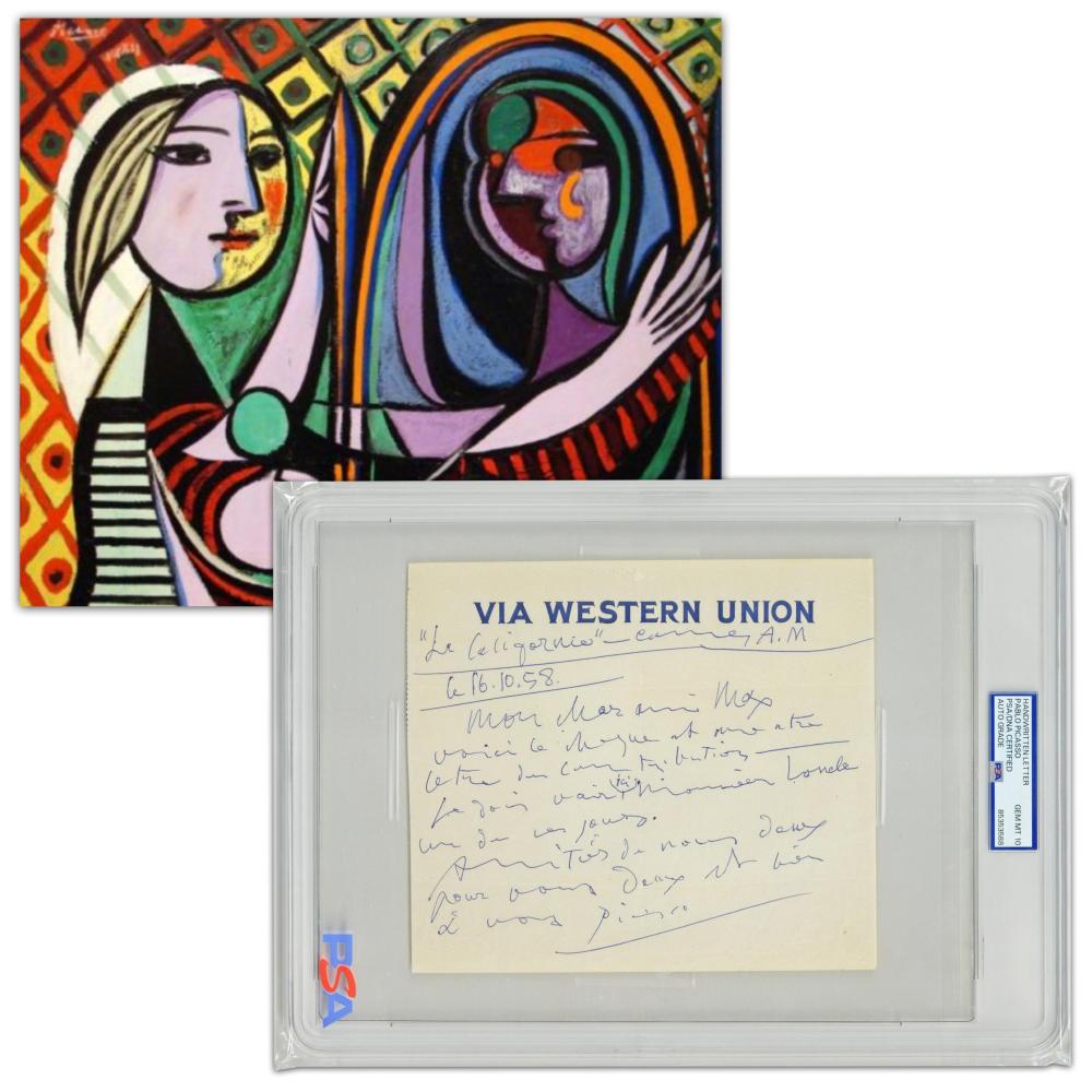 Pablo Picasso PSA GEM MT 10 Rare ALS Addressed to Art Collector, Discussing Another One! sold by University Archives, lot 176 — auction record photograph