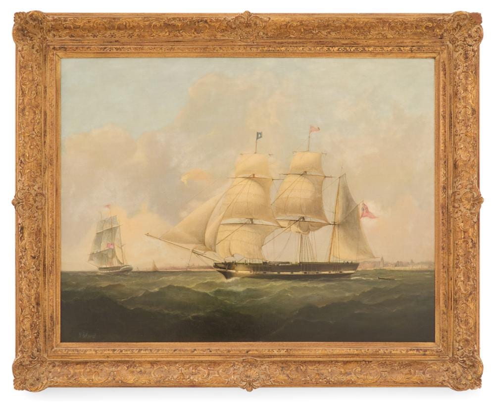 john ward of hull british 1798 1849 frigate off the english coast · New Orleans Auction Galleries · 2024-12-08 John (1798) Ward comparable auction result: john ward of hull british 1798 1849 frigate off the english coast