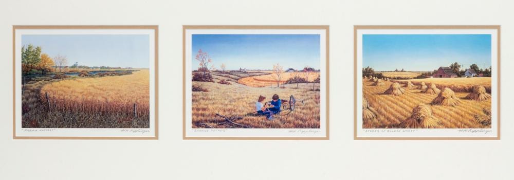 Henry Ripplinger comparable auction result: henry ripplinger trio of prairie scenes