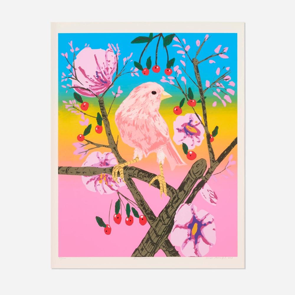 Ann Craven comparable auction result: ann craven sunset moon bird