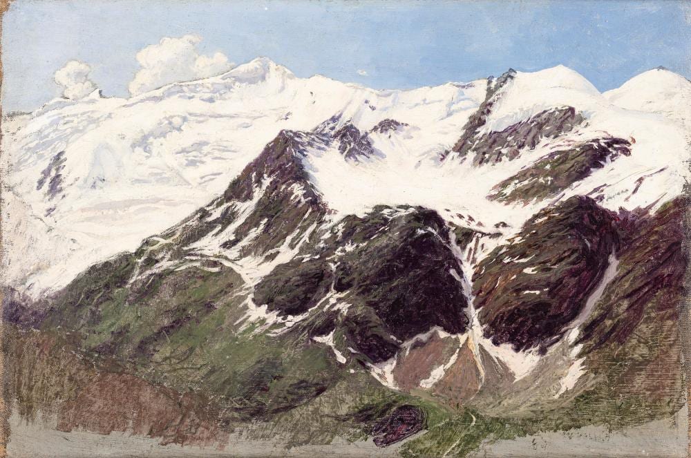Angelo Morbelli comparable auction result: angelo morbelli alessandria 1853 milano 1919 the san matteo peak in the forni glacier