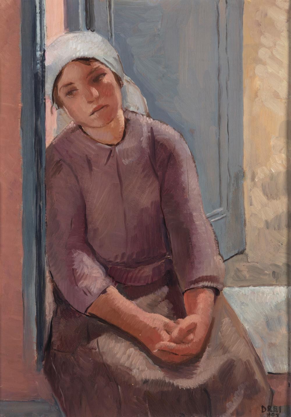 Ercole Drei comparable auction result: ercole drei faenza 1886 roma 1973 peasant girl 1923
