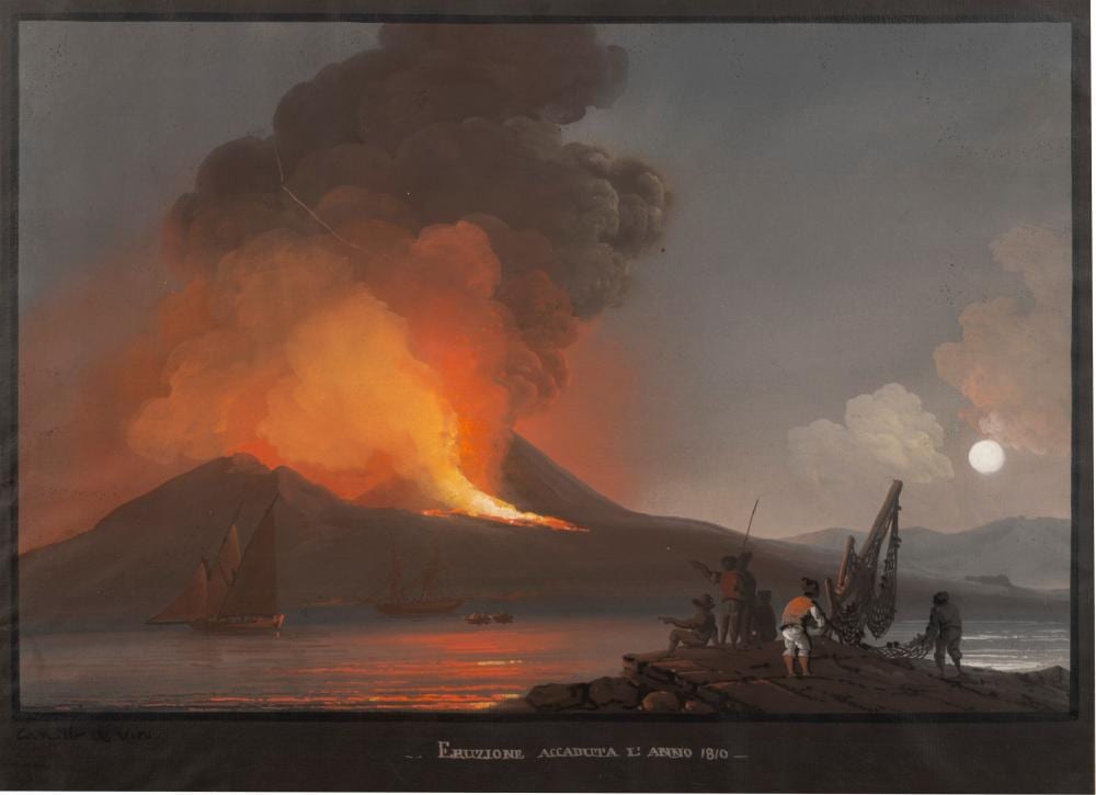 Camillo de Vito comparable auction result: camillo de vito attivo a napoli 1794 1845 vesuvius the eruption of 1810