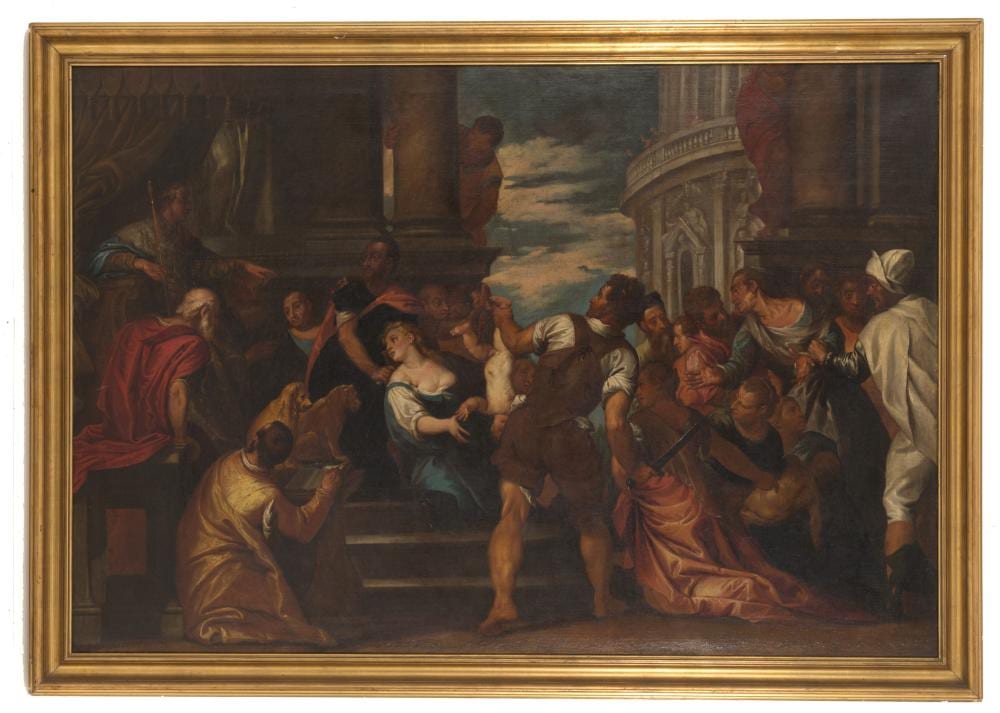 Carlo Caliari comparable auction result: carlo caliari attr painting the judgment of solomon