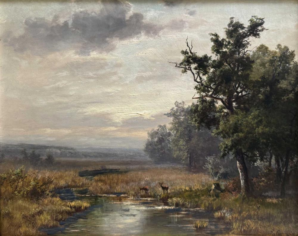 ludwig correggio deutsch 1846 1920 rehe an flussufer l auf leinwand unten rechts signiert lichtma 42 x 34 cm rahmen 49 x 56 5 cm guter altersbedingter zustand · Auktionshaus Demessieur · 2024-12-07 Ludwig Correggio comparable auction result: ludwig correggio deutsch 1846 1920 rehe an flussufer l auf leinwand unten rechts signiert lichtma 42 x 34 cm rahmen 49 x 56 5 cm guter altersbedingter zustand