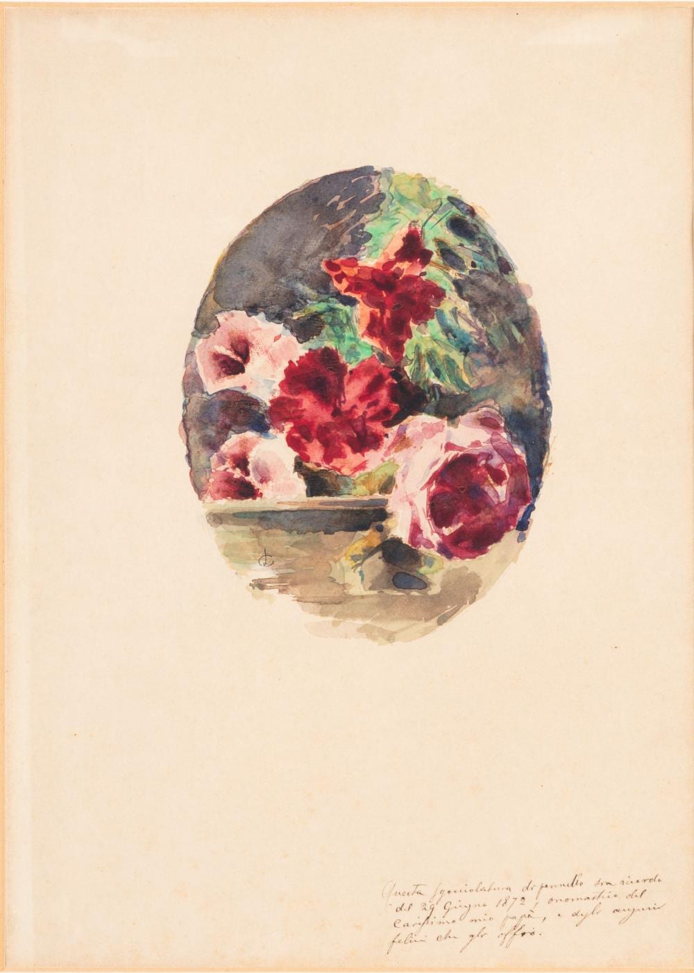 Luigi Conconi comparable auction result: luigi conconi milano 1852 1917 flowers 1872