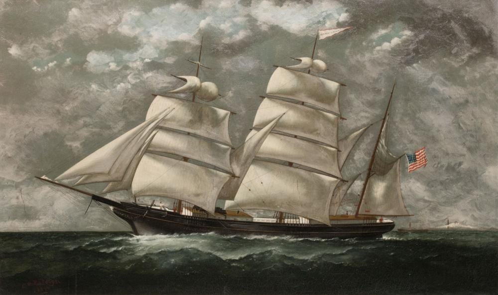 Charles Sidney Raleigh comparable auction result: charles sidney raleigh 1830 1925 ship oil on canvas