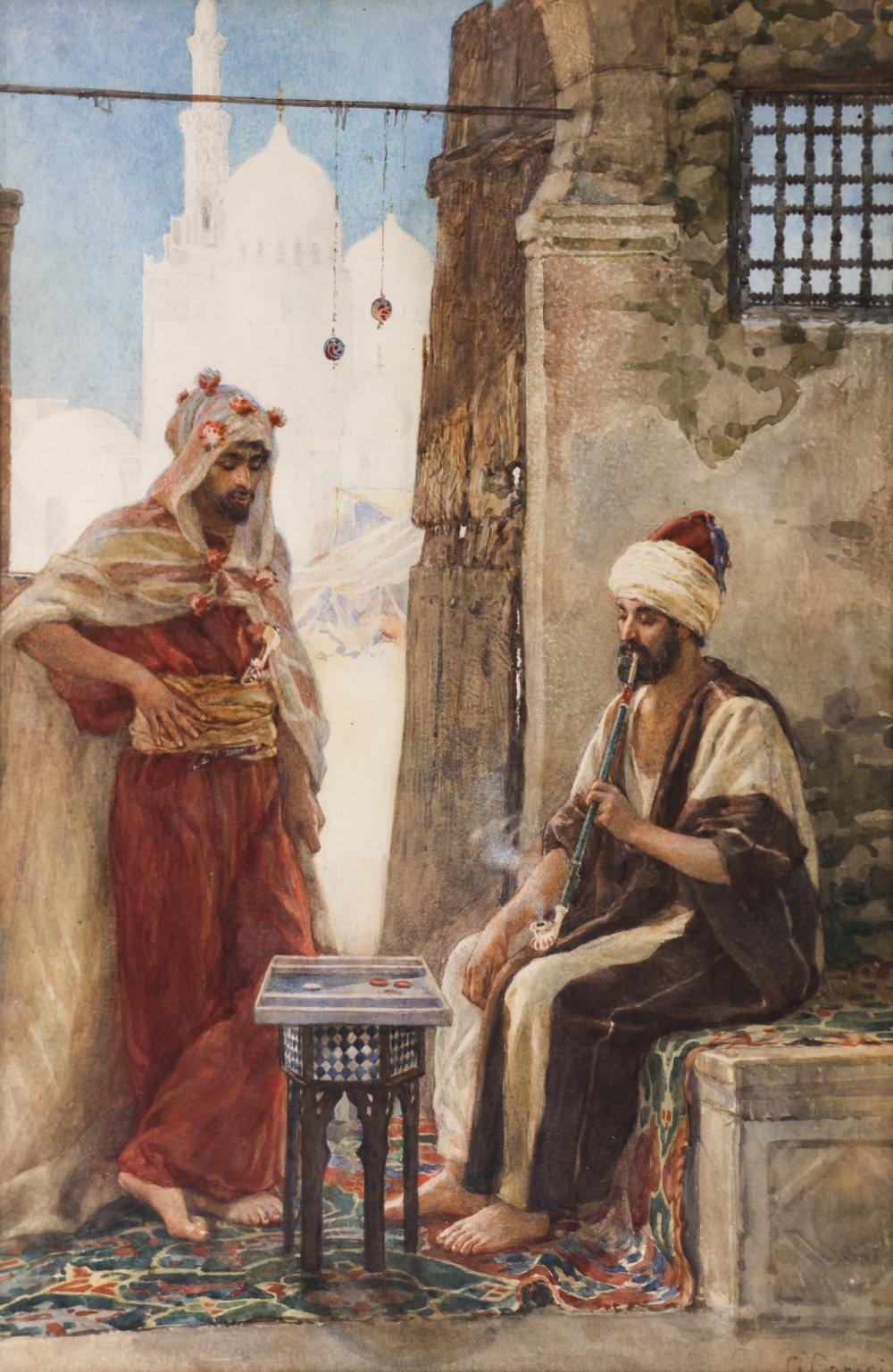 Giuseppe Carosi comparable auction result: giuseppe carosi orientalist scene watercolor