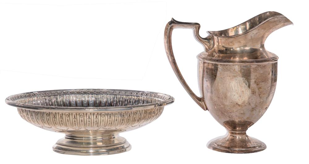 Sterling Silver Pitcher and Bowl sold by Leonard Auction, lot 208 — auction record photograph