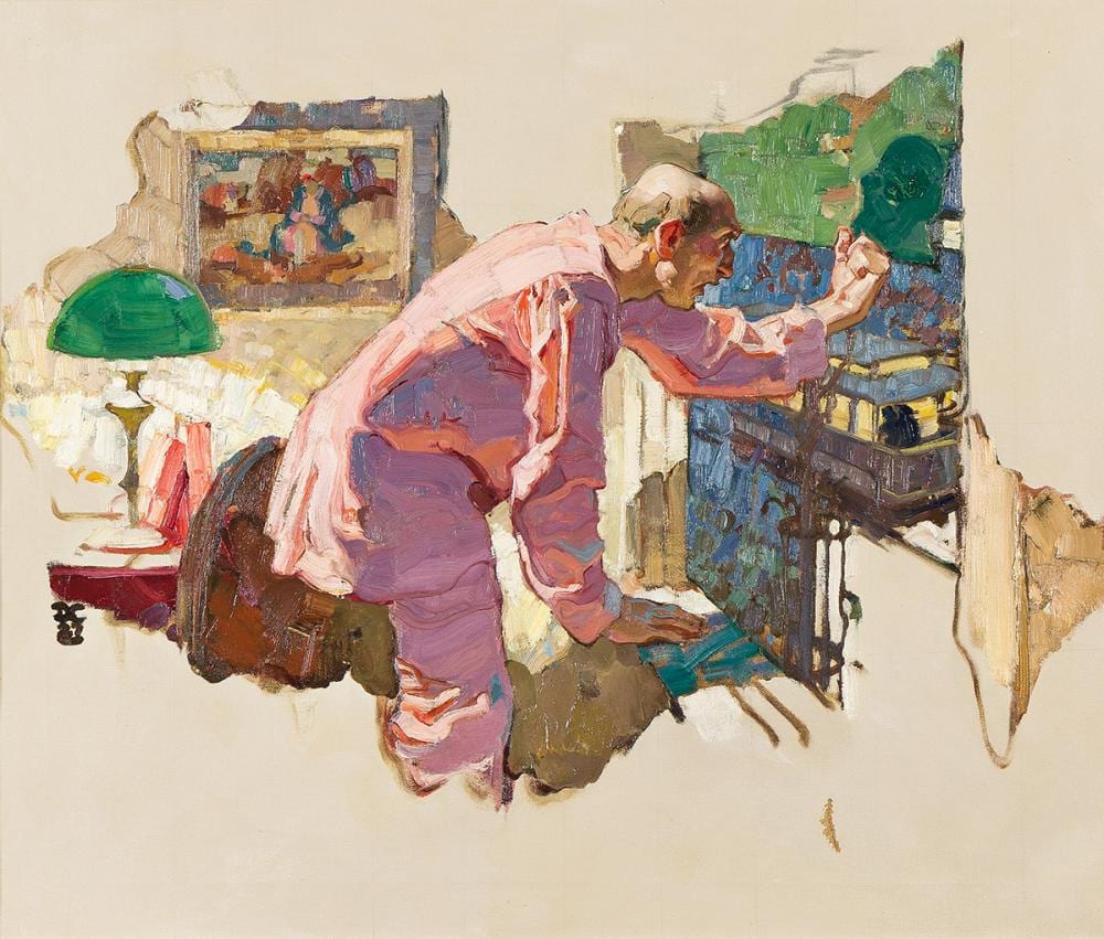 Dean Cornwell comparable auction result: dean cornwell 1892 1960 a noisy street car disturbed his sleep