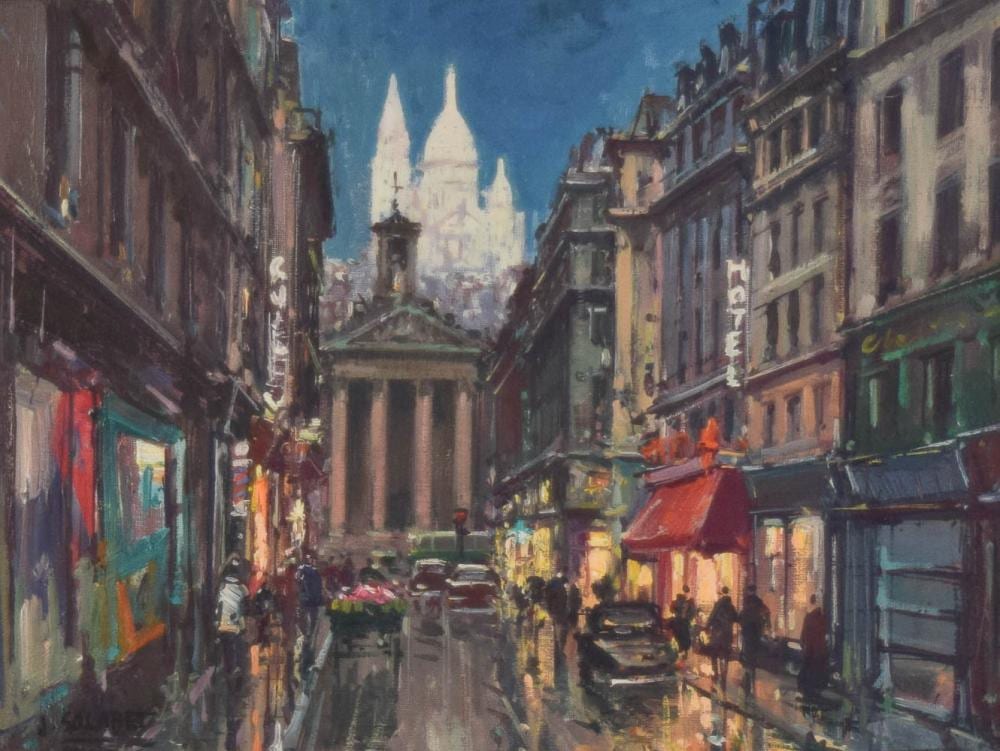 Jean Salabet Oil on Canvas Paris Street Scene sold by Willow Auction House, lot 56 — auction record photograph