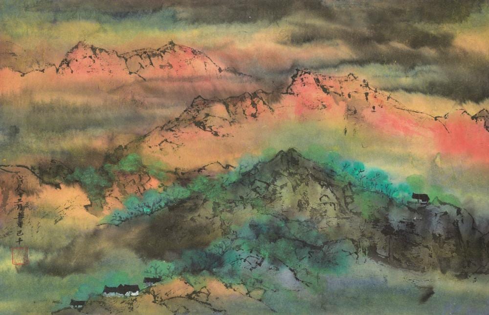 Jiqian Wang comparable auction result: c c wang wang jiqian 1907 2003 landscape no 881205 hanging scroll i