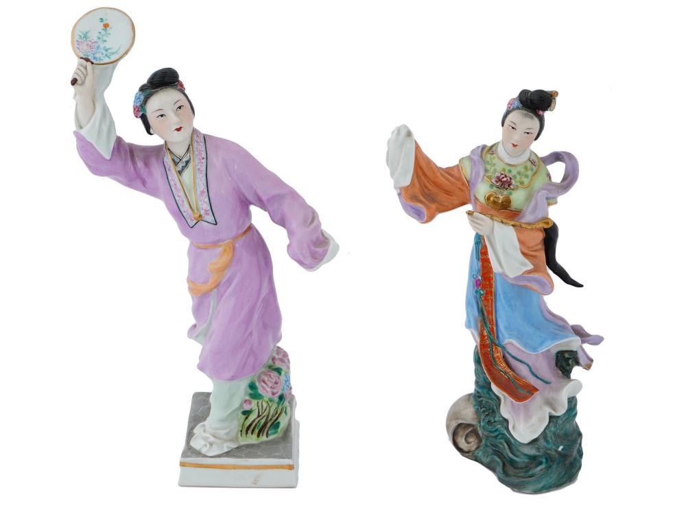 VINTAGE CHINESE HAND PAINTED PORCELAIN FIGURINES sold by Antique Arena Inc, lot 679 — auction record photograph