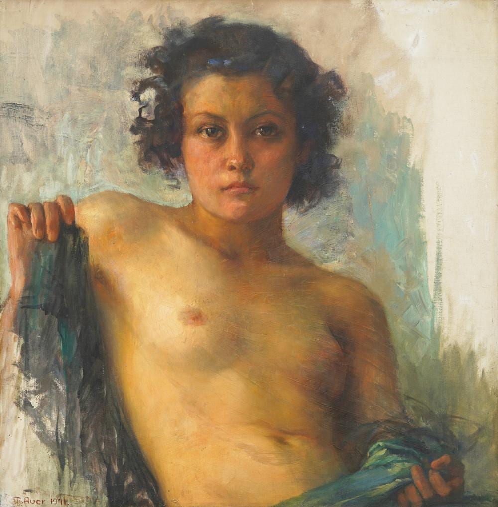 Robert Auer comparable auction result: robert auer 1873 1952 portrait of a girl 1941