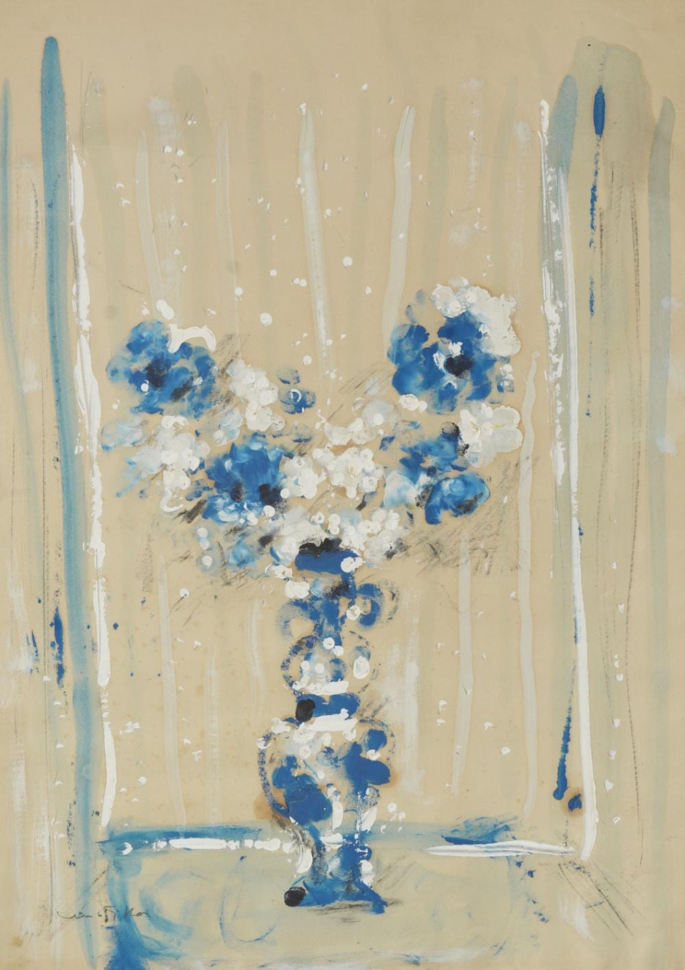 Antun Motika comparable auction result: antun motika 1902 1992 blue flowers