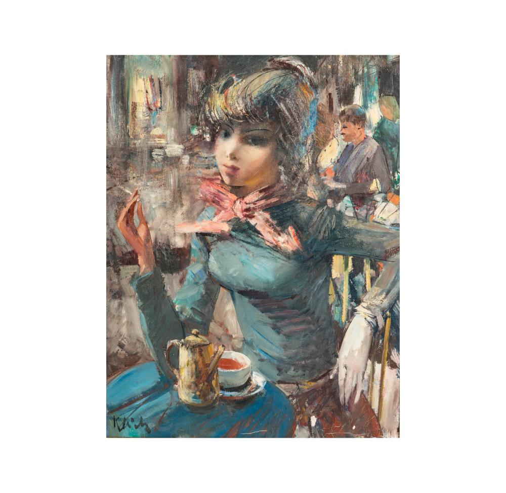 Fritz Klaiberg comparable auction result: fritz klaiberg 1921 1998 woman in a cafe