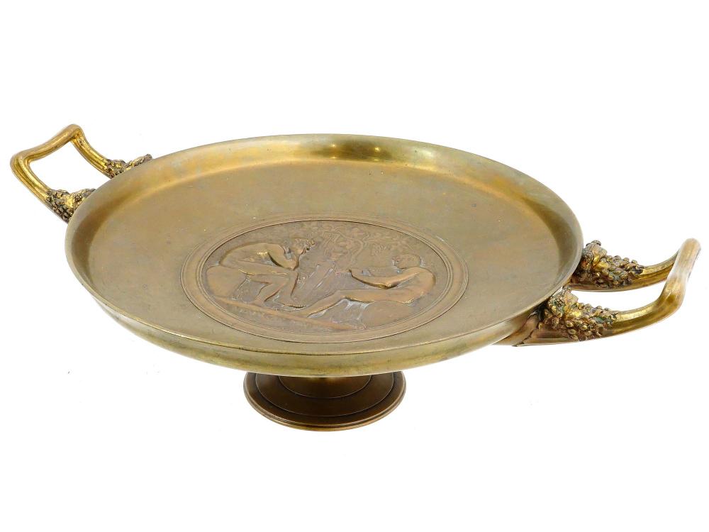 Ferdinand Levillain comparable auction result: antique french bronze tazza by ferdinand levillain