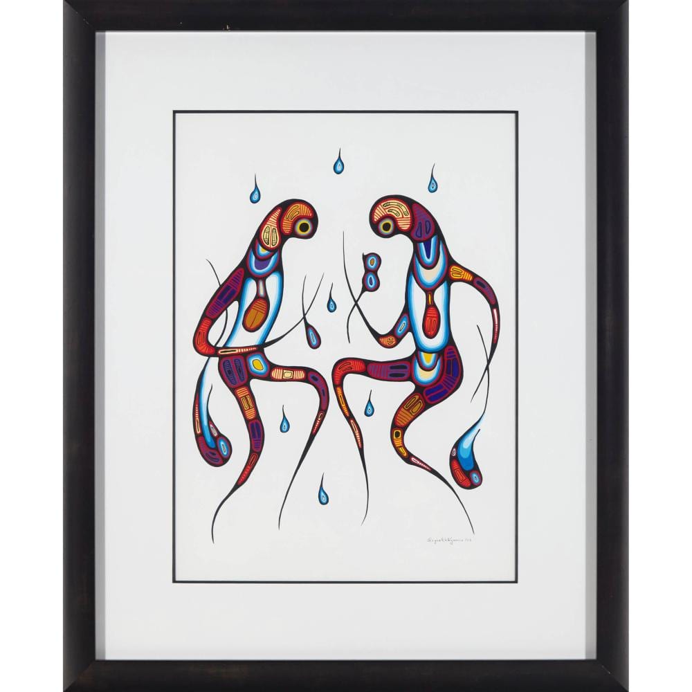 Goyce Kakegamic comparable auction result: goyce kakegamic canadian b 1948 untitled rain dance