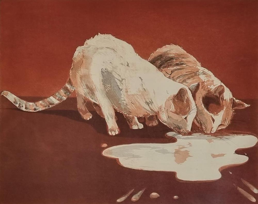 Pamela Griffith comparable auction result: pamela griffith australian 1943 the cats etching edition 26 40 signed lower right 34 x 42 cm framed 54 x 61 cm